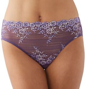 Wacoal Embrace Lace Hi Cut Panty Sz XL Grape